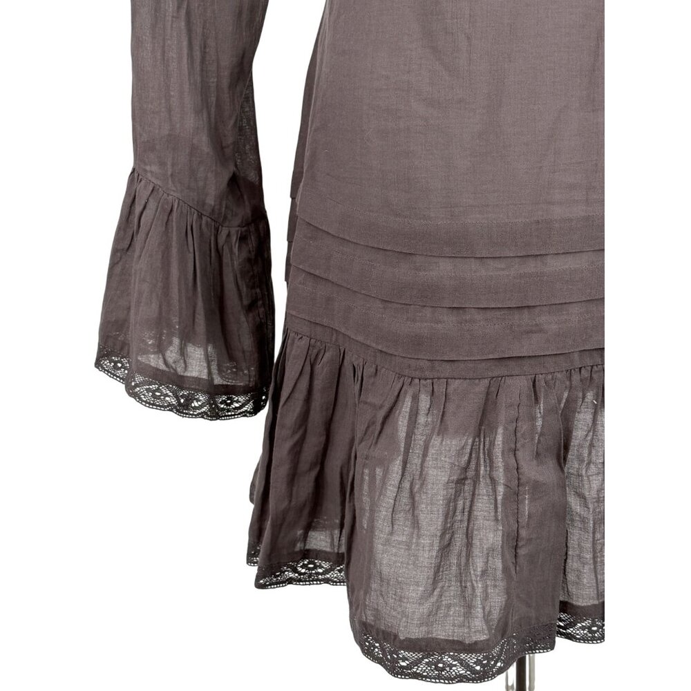 NWOT Free People Lace Tunic Mini Dress | Charcoal Whimsigoth Boho Grunge Fairy S - Picture 10 of 16